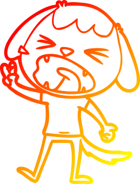 Bir insan tarafından çizilmiş şirin bir köpeğin sıcak çizgi çizimi.