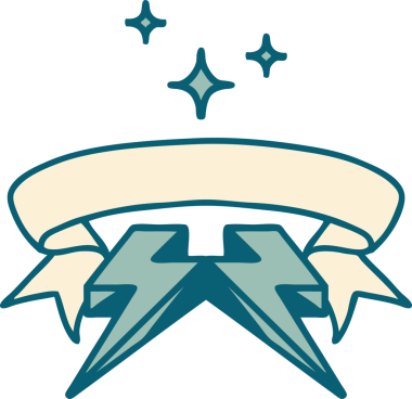 Bir insan tarafından çizilmiş yıldırımlı geleneksel dövme