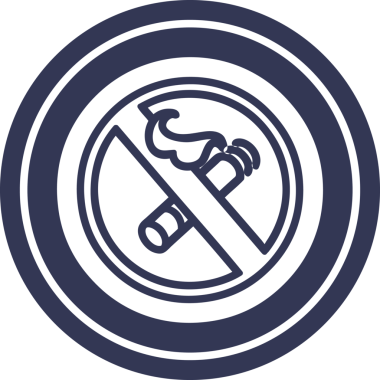 Bir insan tarafından çizilmiş sigara içilen dairesel simge yok