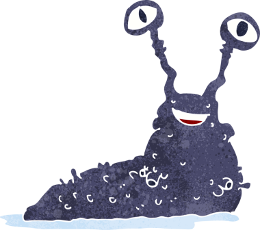 Bir insan tarafından çizilmiş karikatür sümüklüböceği