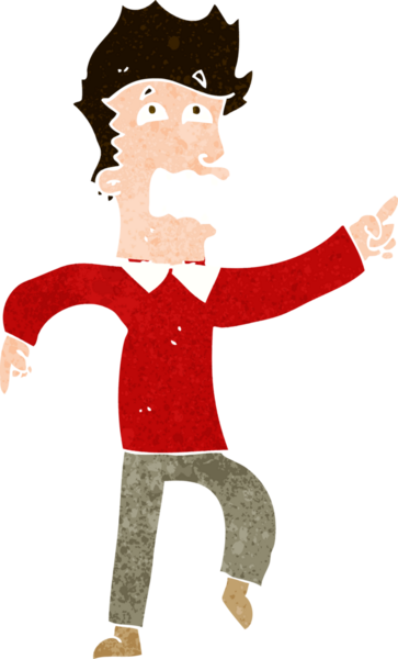 Çizgi filmdeki korkmuş adam bir insan tarafından çizilmiş.