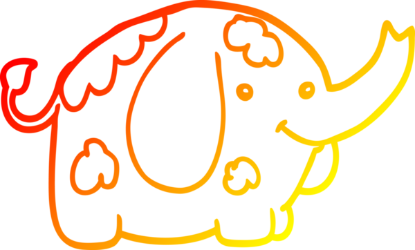 Bir insan tarafından çizilmiş karikatür fili çizimi