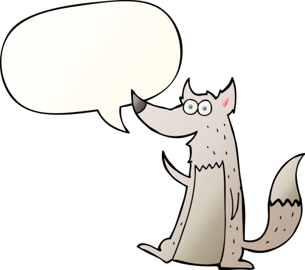 bir insan tarafından çizilmiş, konuşma baloncuklu çizgi film kurdu.