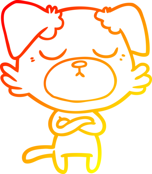 Bir insan tarafından çizilmiş sevimli bir köpeğin sıcak çizgi çizgisi.