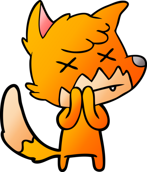 Bir insan tarafından çizilmiş ölü tilki çizgi filmi