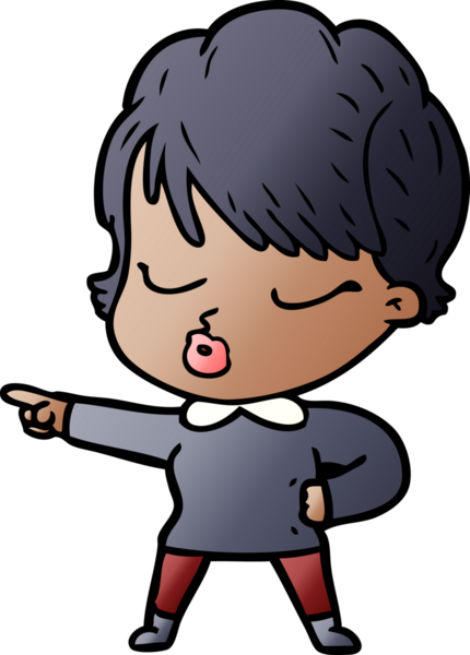 Bir insan tarafından çizilmiş gözleri kapalı çizgi film kadını.