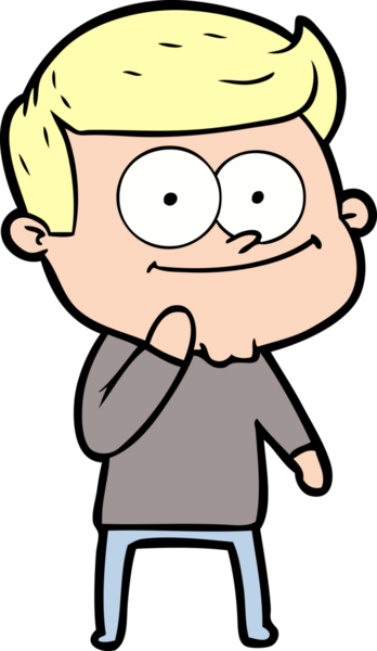 Bir insan tarafından çizilmiş mutlu bir adam.