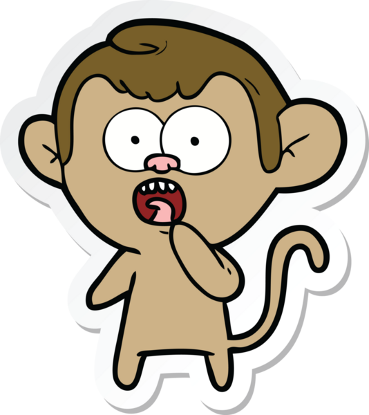 Bir insan tarafından çizilmiş bir karikatür çıkartması.