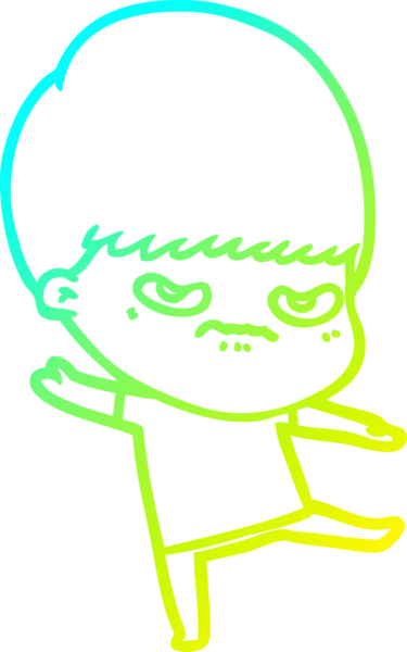 Bir insan tarafından çizilmiş soğuk gradyan çizgi film karakteri.