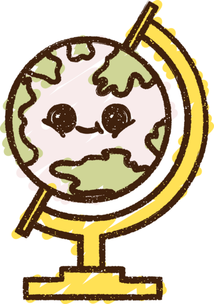 Bir insan tarafından çizilen Dünya Tebeşiri