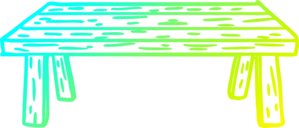 Bir insan tarafından çizilmiş ahşap bir masanın soğuk gradyan çizgisi.