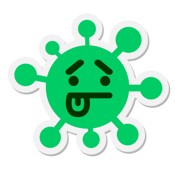 bir insan tarafından çizilmiş belirsiz virüs etiketi