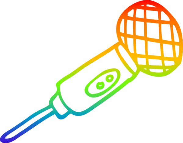 gökkuşağı gradyan çizgi çizimi bir insan tarafından çizilmiş bir karikatür mikrofon