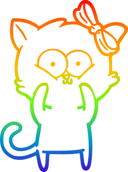gökkuşağı gradyanı çizimi bir insan tarafından çizilmiş çizgi film kedisi