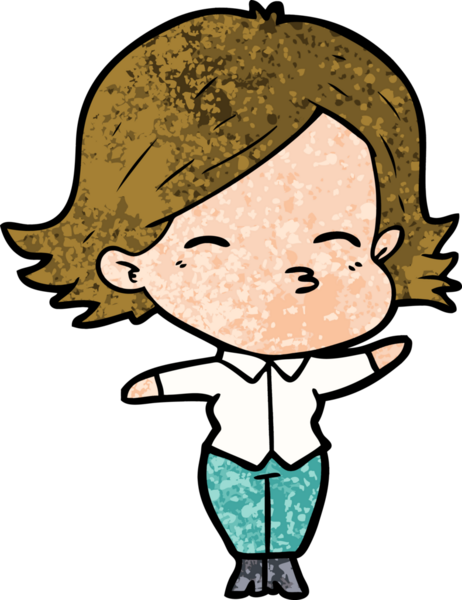 Bir insan tarafından çizilmiş karikatür kadın.