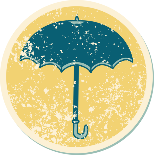 Bir insan tarafından çizilmiş sembolik dövmeli bir şemsiye.