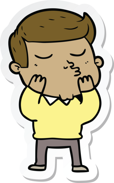 Bir insan tarafından çizilmiş bir çizgi film modelinin çıkartması.