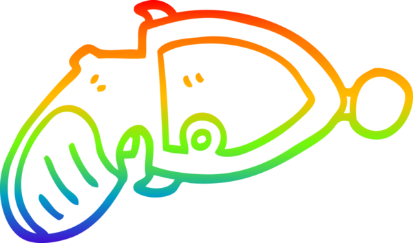 Bir insan tarafından çizilmiş karikatür ışın tabancasının çizimi