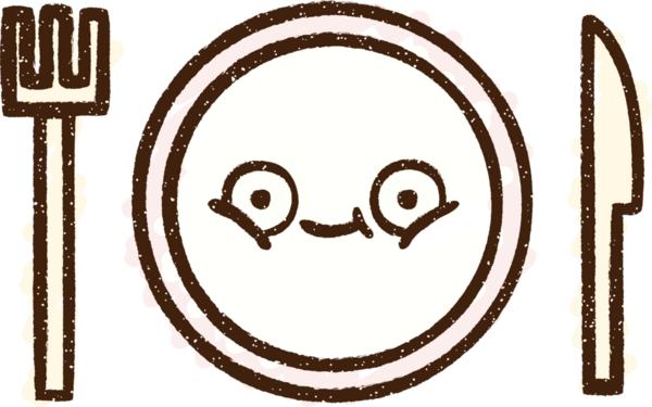 Bir insan tarafından çizilmiş yemek tabağı tebeşiri.