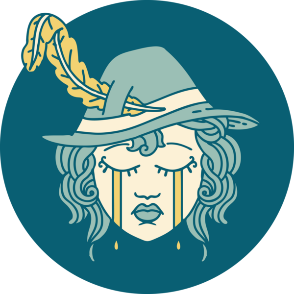 Bir insan tarafından çizilmiş ağlayan insan ozan ikonu