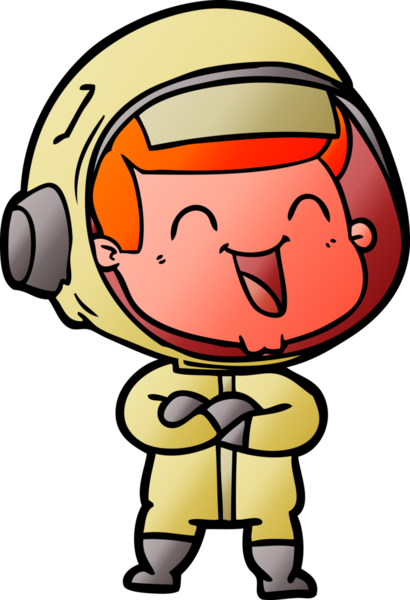 Bir insan tarafından çizilmiş mutlu astronot çizgi filmi.