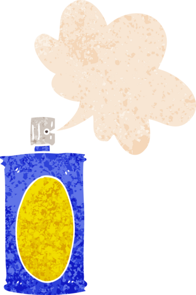 bir insan tarafından çizilmiş grunge gerilmiş retro desenli konuşma baloncuklu çizgi film spreyi