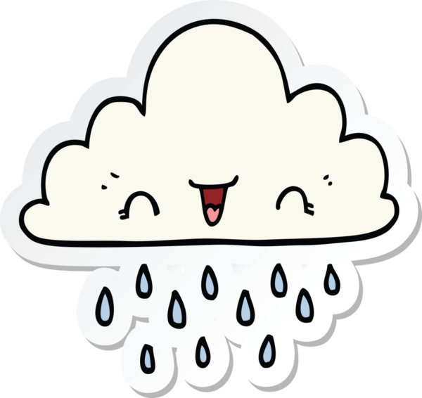 Bir insan tarafından çizilmiş bir karikatür fırtına bulutunun çıkartması.