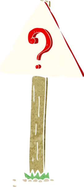 bir insan tarafından çizilmiş soru işareti çizimi.