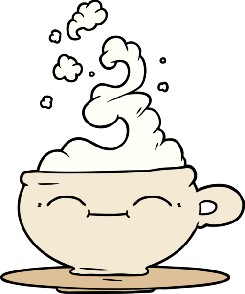 Bir insan tarafından çizilmiş sıcak kahve fincanı.