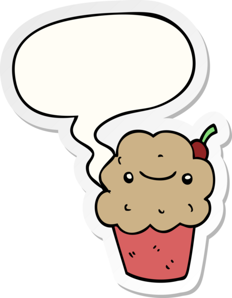 Bir insan tarafından çizilmiş baloncuk çıkartmalı çizgi film keki.