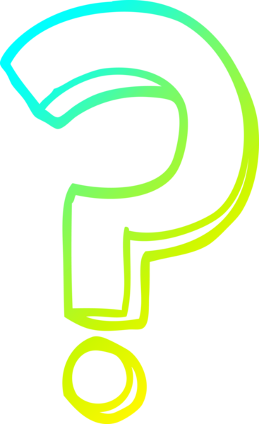 Bir insan tarafından çizilen soru işaretinin soğuk gradyan çizgisi