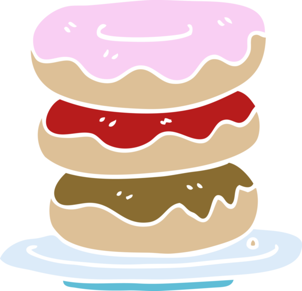 Bir insan tarafından çizilmiş bir tabak çörek.