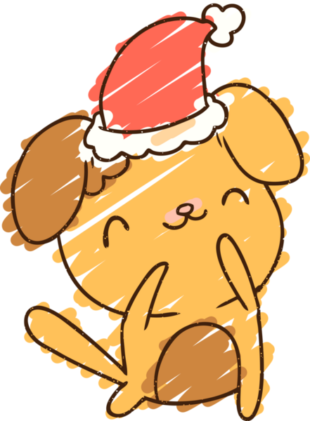 Bir insan tarafından çizilen Noel Köpeği Tebeşiri