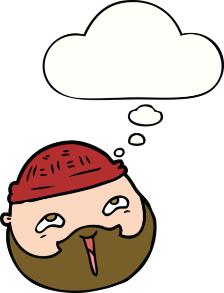 Bir insan tarafından çizilmiş sakallı çizgi film erkeği yüzü.