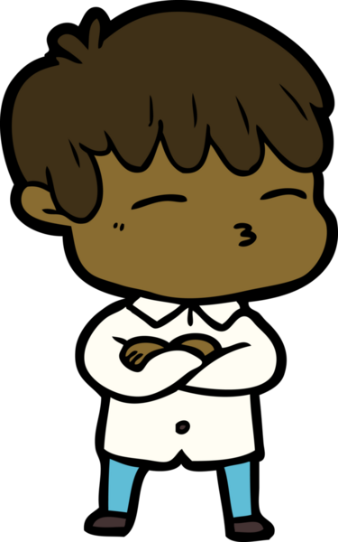 Bir insan tarafından çizilmiş meraklı bir çocuk.