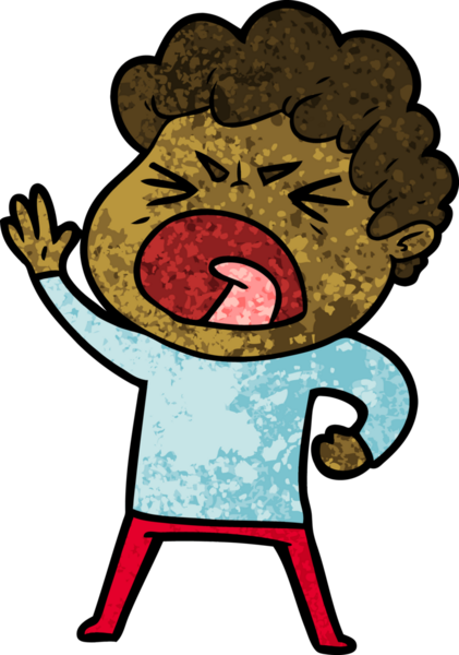 Bir insan tarafından çizilmiş öfkeli bir adam.