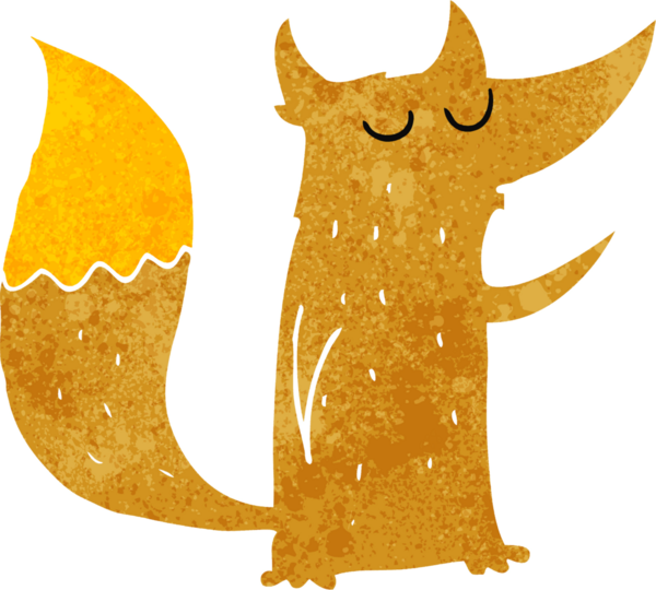 Bir insan tarafından çizilmiş şirin bir tilki çizgi filmi.