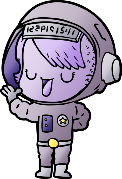 Bir insan tarafından çizilmiş astronot kadın.