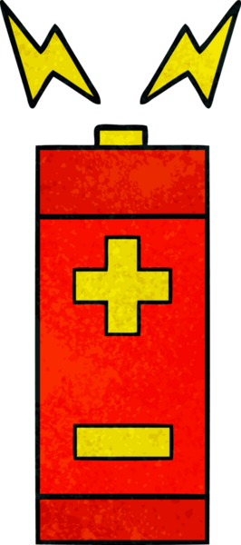 Bir insanın çizdiği pilin retro grunge desen karikatürü