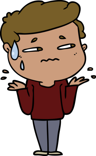 Bir insan tarafından çizilmiş, kafası karışmış bir adam.