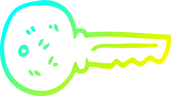 Bir insan tarafından çizilmiş bir karikatür metal anahtarının soğuk eğimli çizimi