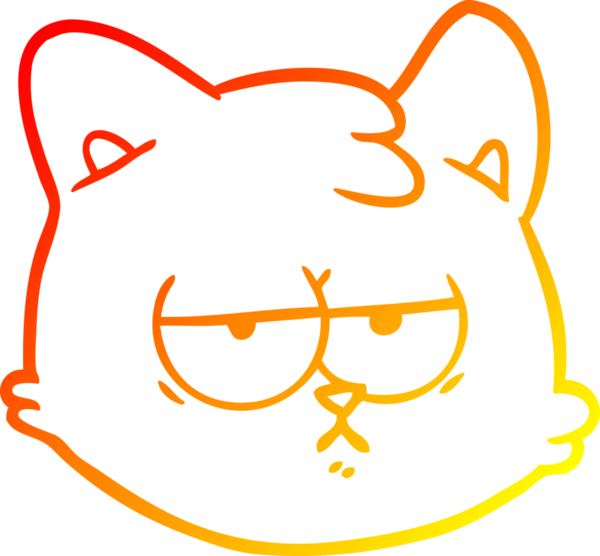 Bir insan tarafından çizilmiş çizgi film kedisinin sıcak çizgi çizimi