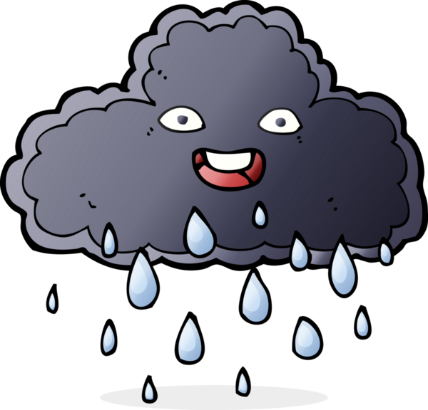 Bir insan tarafından çizilmiş yağmur bulutu çizgi filmi