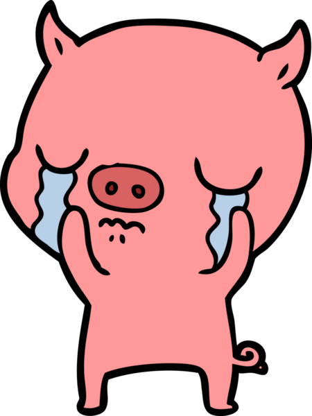 Bir insan tarafından çizilmiş domuz ağlaması.