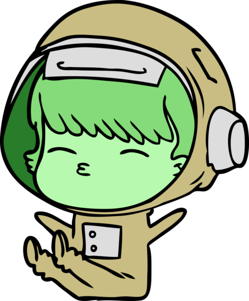 Bir insan tarafından çizilmiş meraklı astronot çizgi filmi.