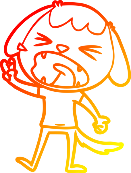 Bir insan tarafından çizilmiş şirin bir köpeğin sıcak çizgi çizimi.