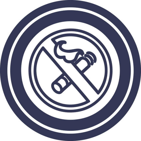 Bir insan tarafından çizilmiş sigara içilen dairesel simge yok