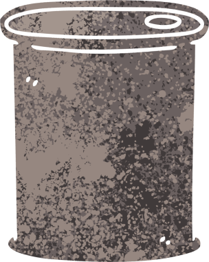 Bir insan tarafından çizilmiş eski çizim tarzı tuhaf çizgi film fıçısı.