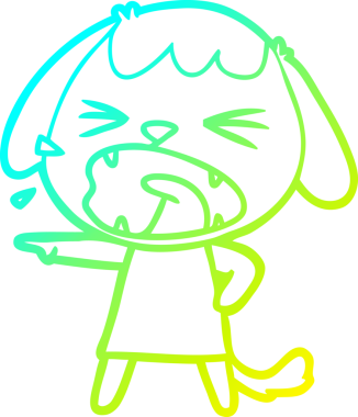 Bir insan tarafından çizilmiş şirin bir köpeğin soğuk gradyan çizimi