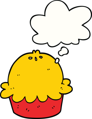 Bir insan tarafından çizilmiş düşünce baloncuklu çizgi film pastası.